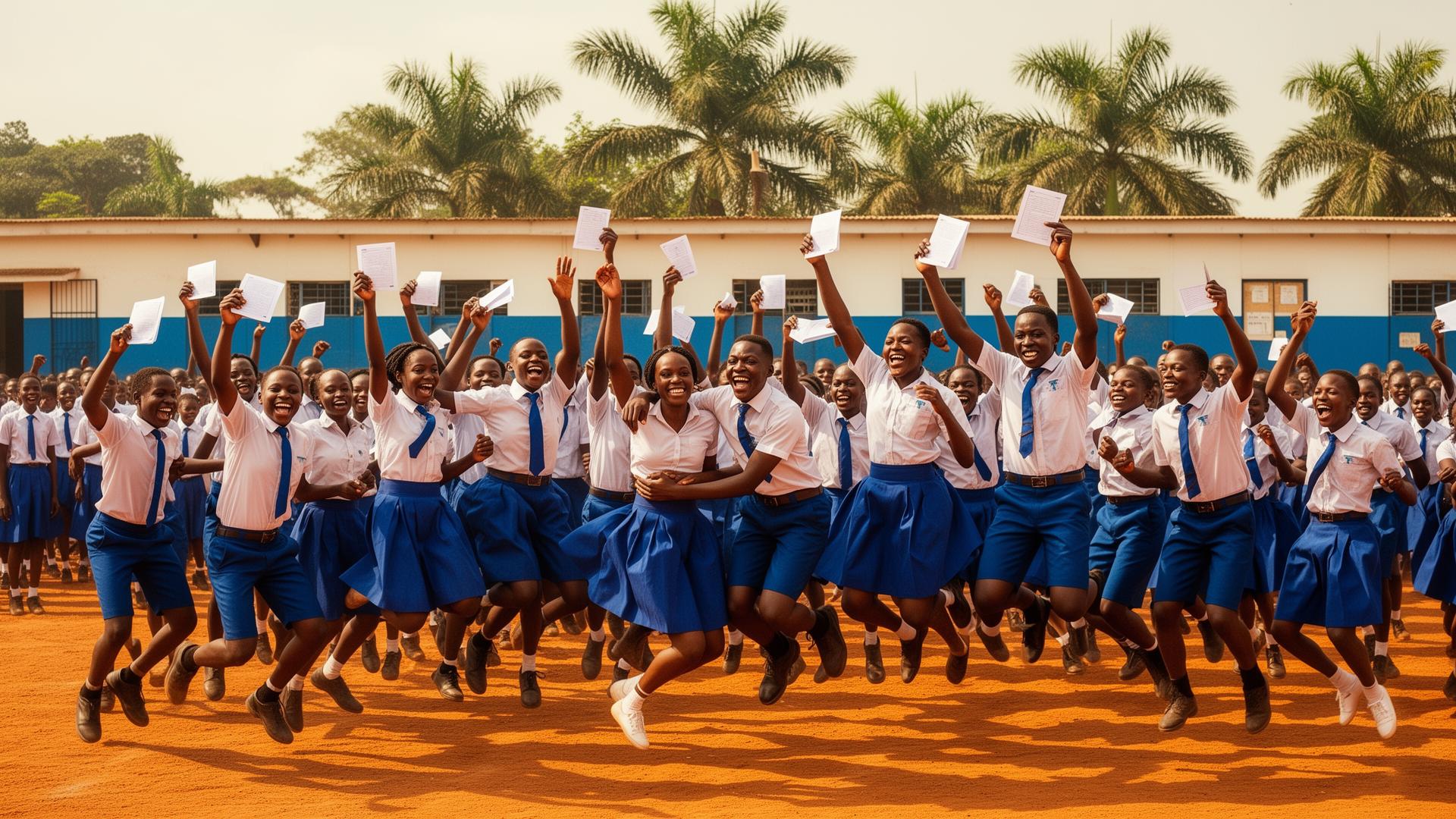Students celebrating success